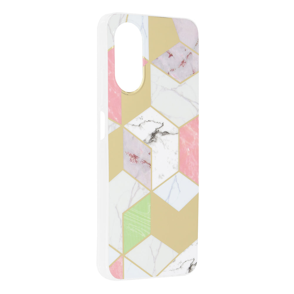 Techsuit - Marble Series - Oppo A17 - Purple Hex