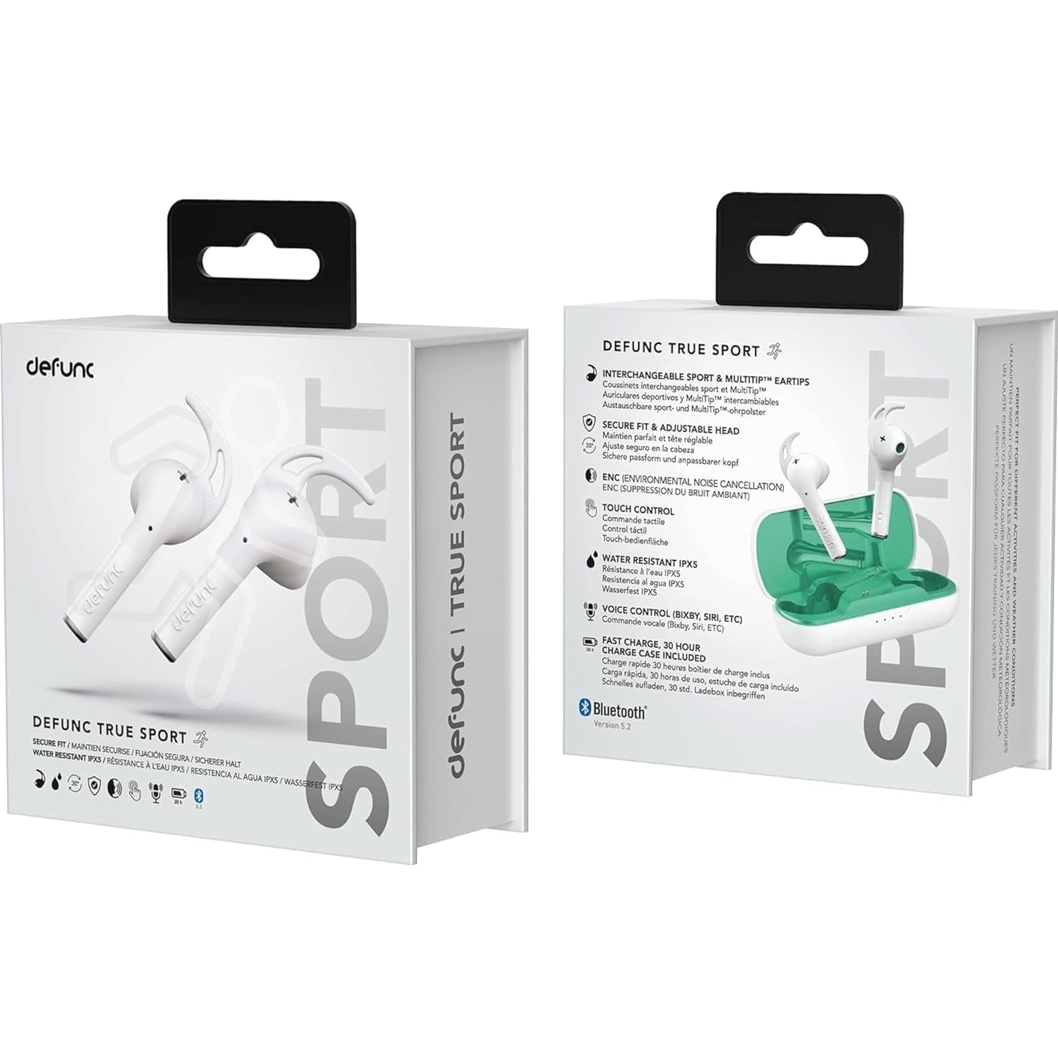 Defunc TRUE SPORT Bluetooth 5.2 Ασύρματα Αθλητικά True Wireless Ακουστικά με θήκη (λευκό)