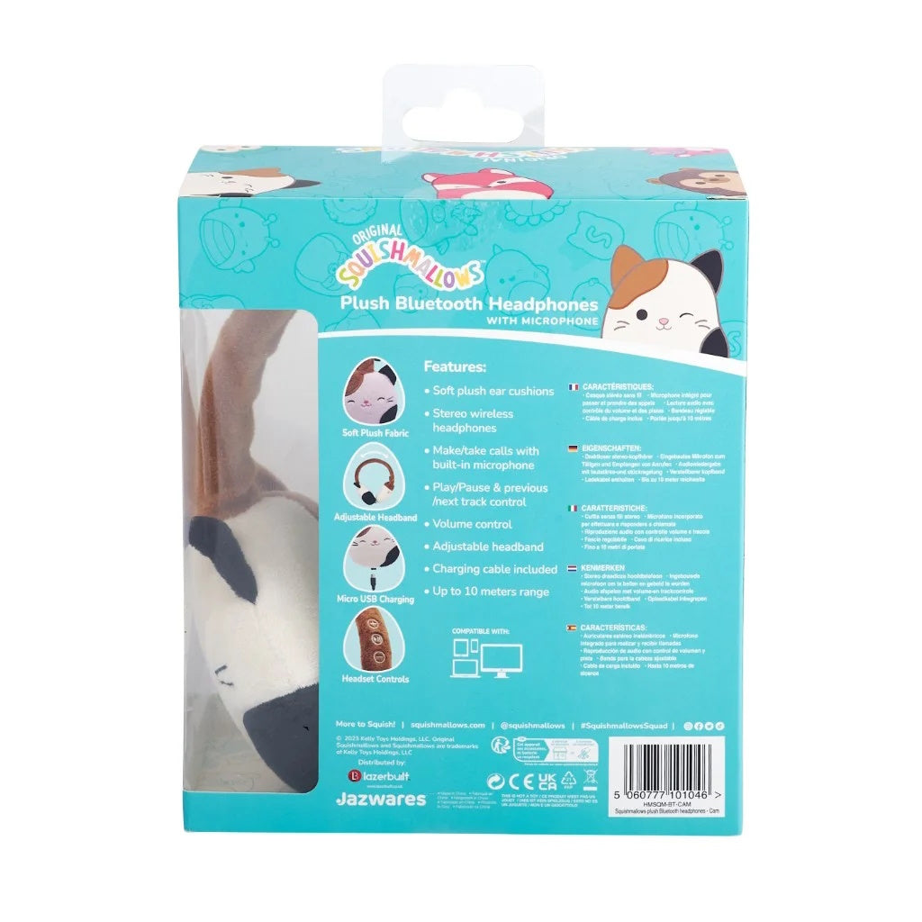 Lazerbuilt Squishmallows Cam the Cat – Λούτρινα Ασύρματα Παιδικά Ακουστικά με Μικρόφωνο