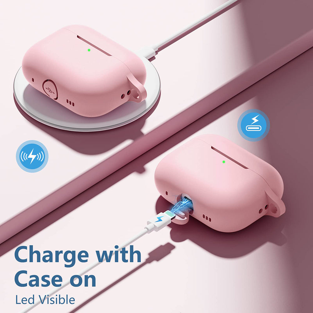 Techsuit - Silicone Case - for AirPods Pro 1 / 2, Smooth Ultrathin Material - Pink