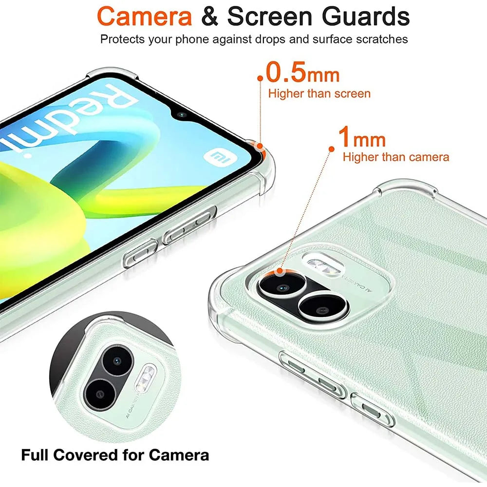 Techsuit - Shockproof Clear Silicone - Xiaomi Redmi A1 / A2 - Clear