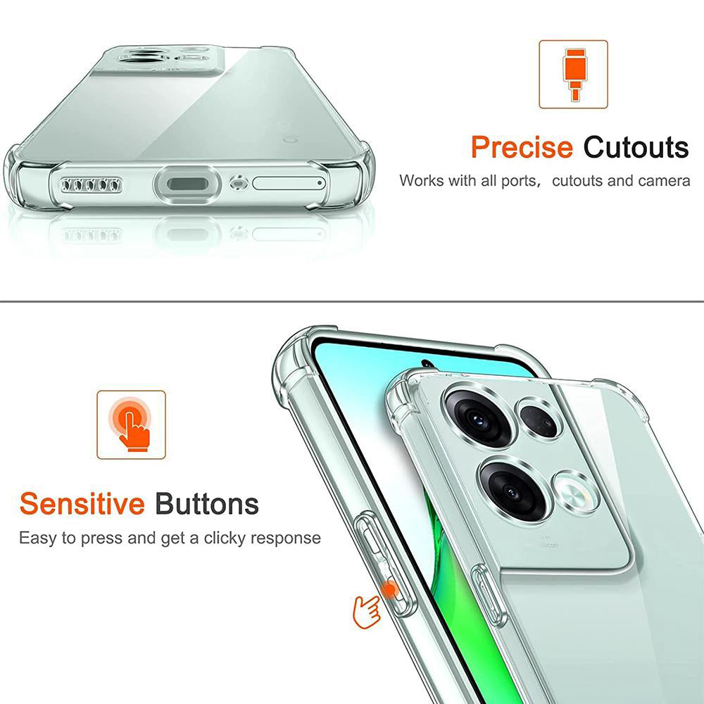 Techsuit - Shockproof Clear Silicone - Oppo Reno8 Pro - Clear