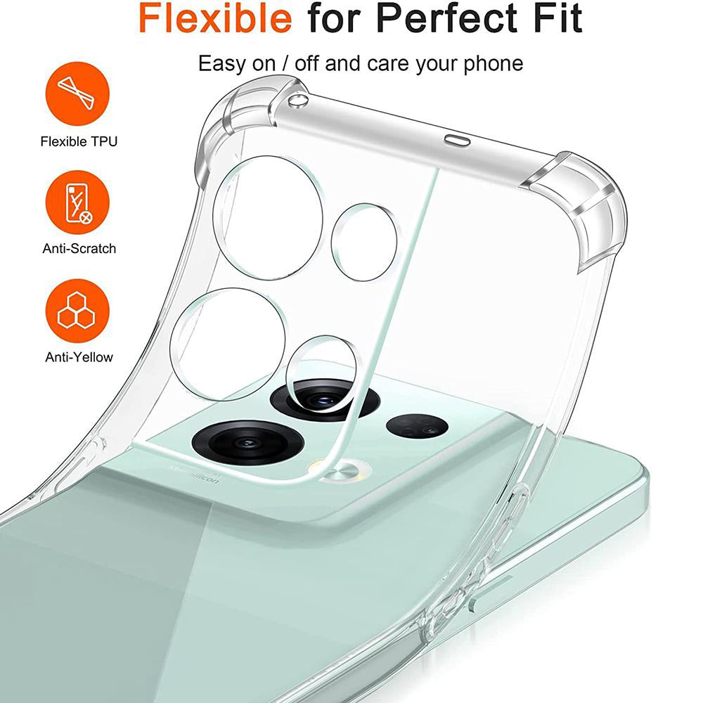 Techsuit - Shockproof Clear Silicone - Oppo Reno8 Pro - Clear