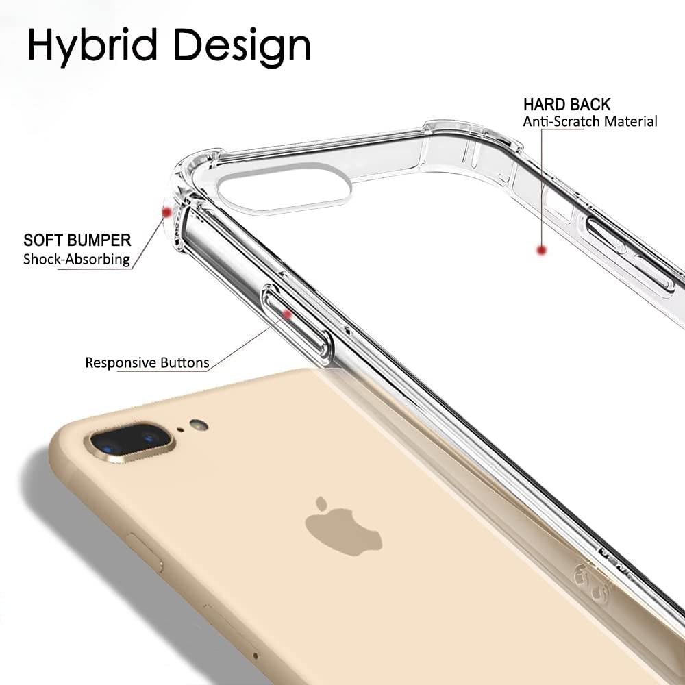 Techsuit - Shockproof Clear Silicone - iPhone 7 Plus / iPhone 8 Plus - Clear