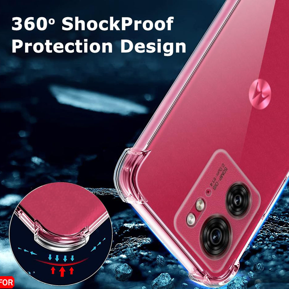 Techsuit - Shockproof Clear Silicone - Motorola Edge 40 / Edge (2023) - Clear