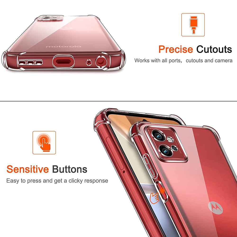 Techsuit - Shockproof Clear Silicone - Motorola Moto G32 - Clear