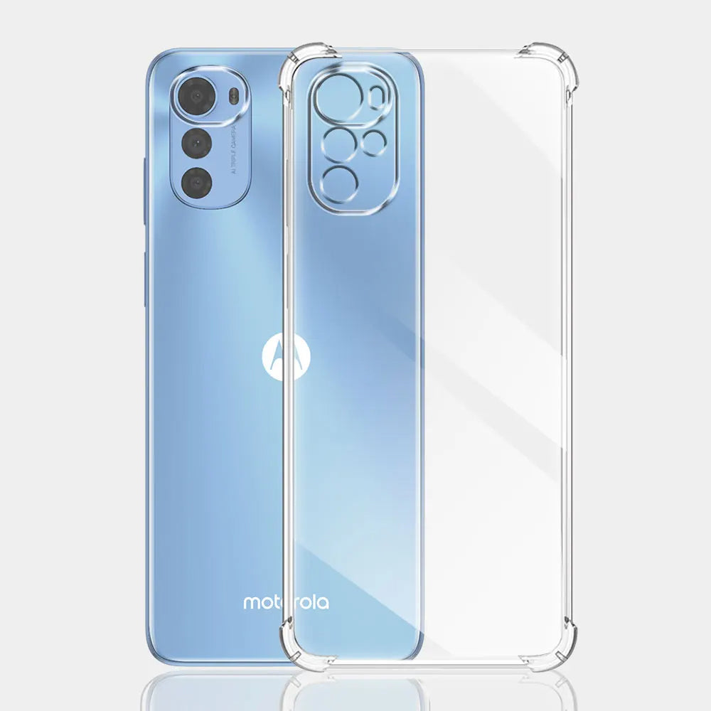 Techsuit - Shockproof Clear Silicone - Motorola Moto E32 / Moto E32s - Clear