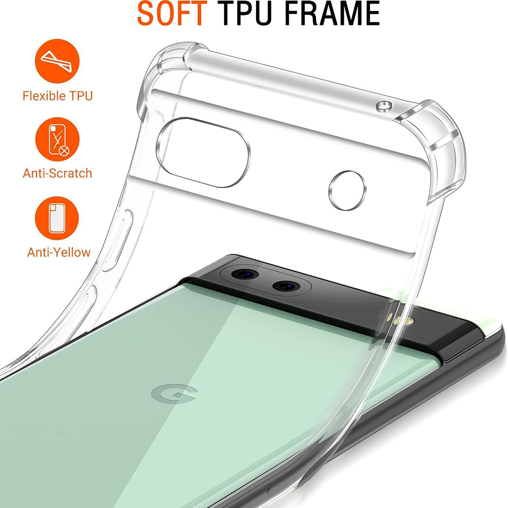 Techsuit - Shockproof Clear Silicone - Google Pixel 6a - Clear