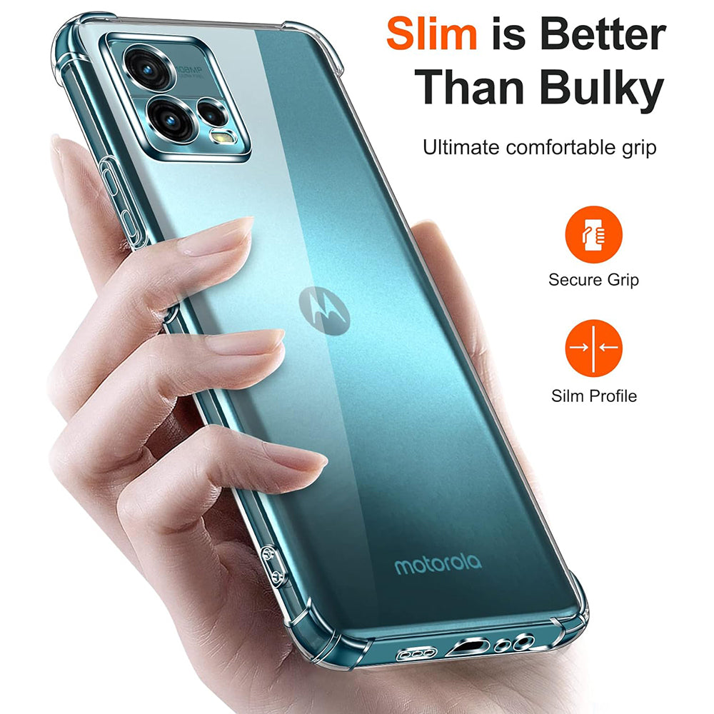 Techsuit - Shockproof Clear Silicone - Motorola Moto G72 - Clear
