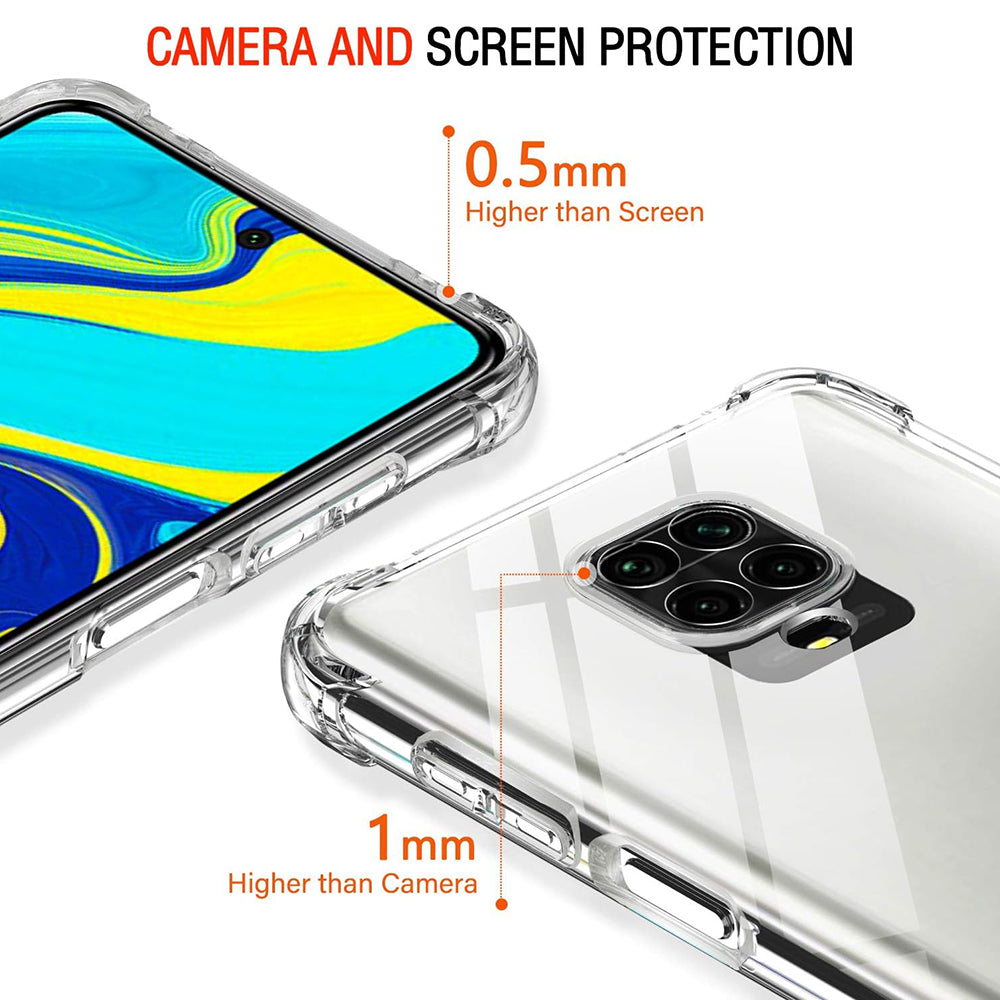 Techsuit - Shockproof Clear Silicone - Xiaomi Redmi Note 9S / Note 9 Pro / Note 9 Pro Max - Clear
