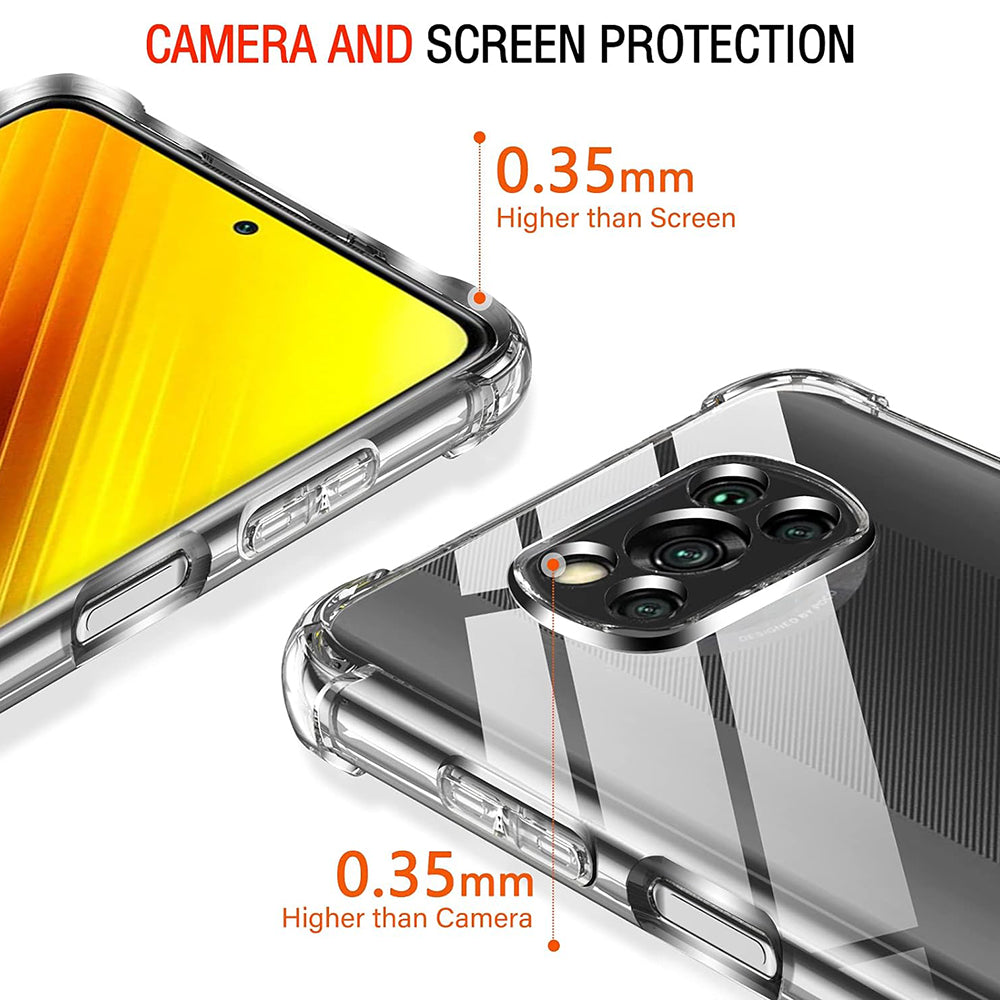 Techsuit - Shockproof Clear Silicone - Xiaomi Poco X3 / Poco X3 NFC / Poco X3 Pro - Clear