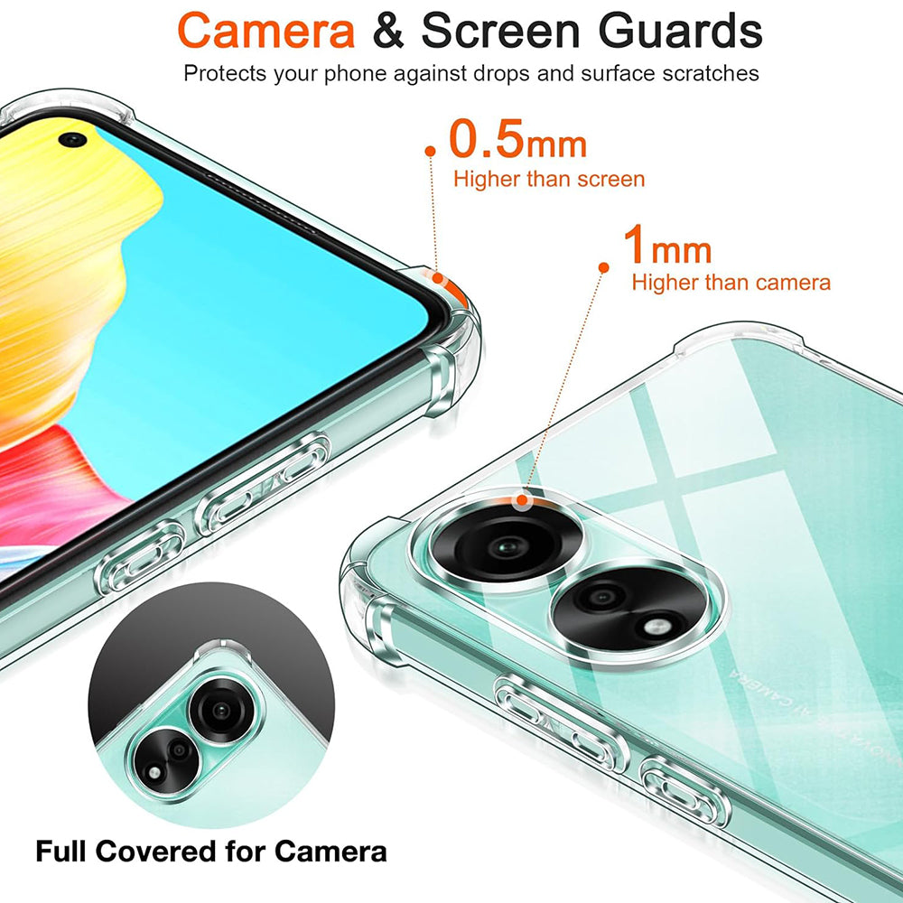 Techsuit - Shockproof Clear Silicone - Oppo A38 / A18 - Clear