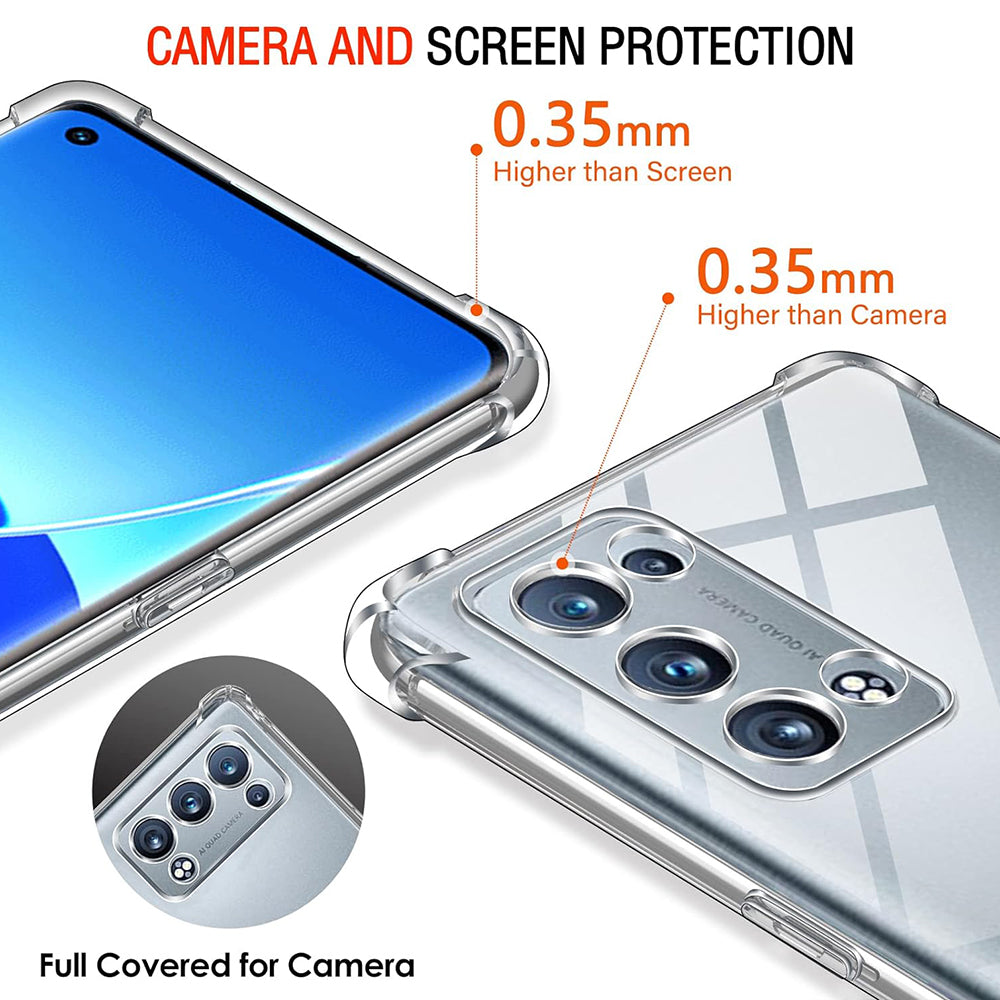 Techsuit - Shockproof Clear Silicone - Oppo Reno6 Pro 5G (Snapdragon) - Clear
