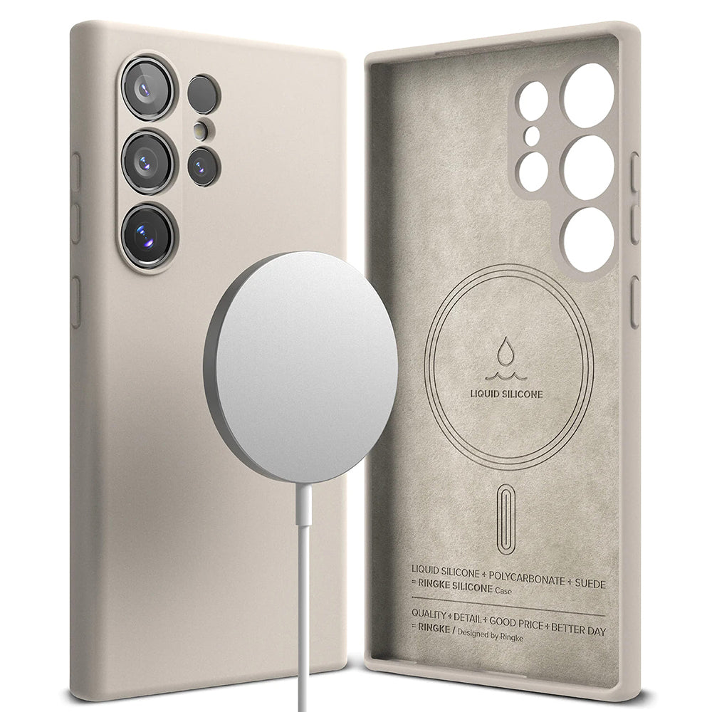 Ringke - Silicone Magnetic MagSafe - Samsung Galaxy S24 Ultra - Stone