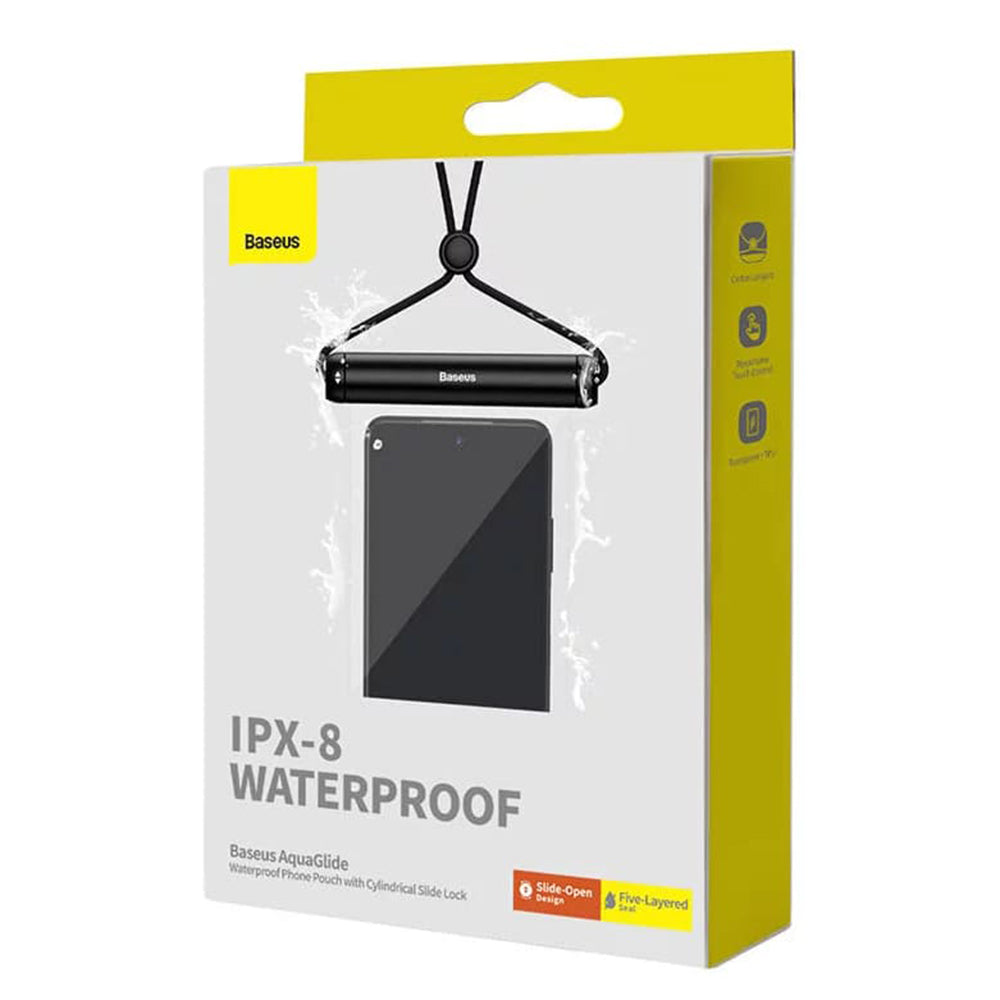 Baseus - Waterproof Case (P60263701213-00) - IPX8, with Cylindrical Slide Lock, for Phone 7.2" - Moon White