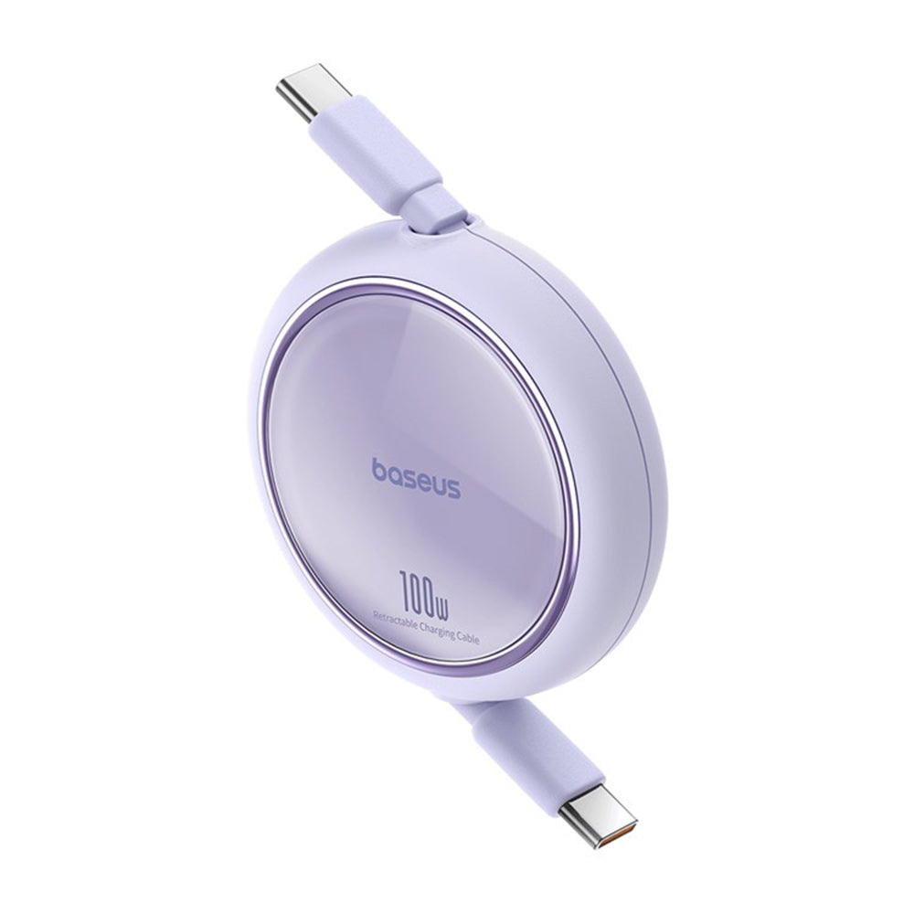 Baseus - Data Cable Free2Draw Mini (P10364500511-00) - Type-C to Type-C, 100W, 1m, Retractable - Nebula Purple