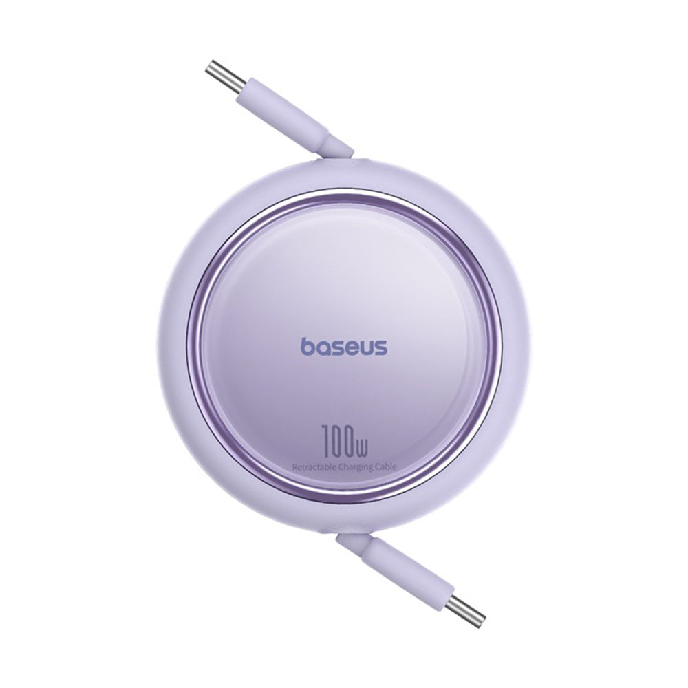 Baseus - Data Cable Free2Draw Mini (P10364500511-00) - Type-C to Type-C, 100W, 1m, Retractable - Nebula Purple
