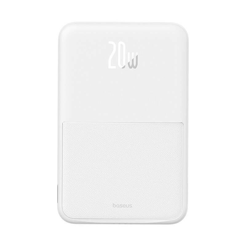 Baseus - Power Bank MagPro Magnetic PPCXZ05 (P10064101223-00) - USB-C, 5000mAh, 20W, MagSafe, Cable Type-C, 3A, 30cm - White