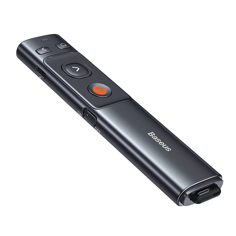 Baseus - Remote Control Orange Dot (WKCD010013) - for Presentation, with a Green Laser Pointer - Gray