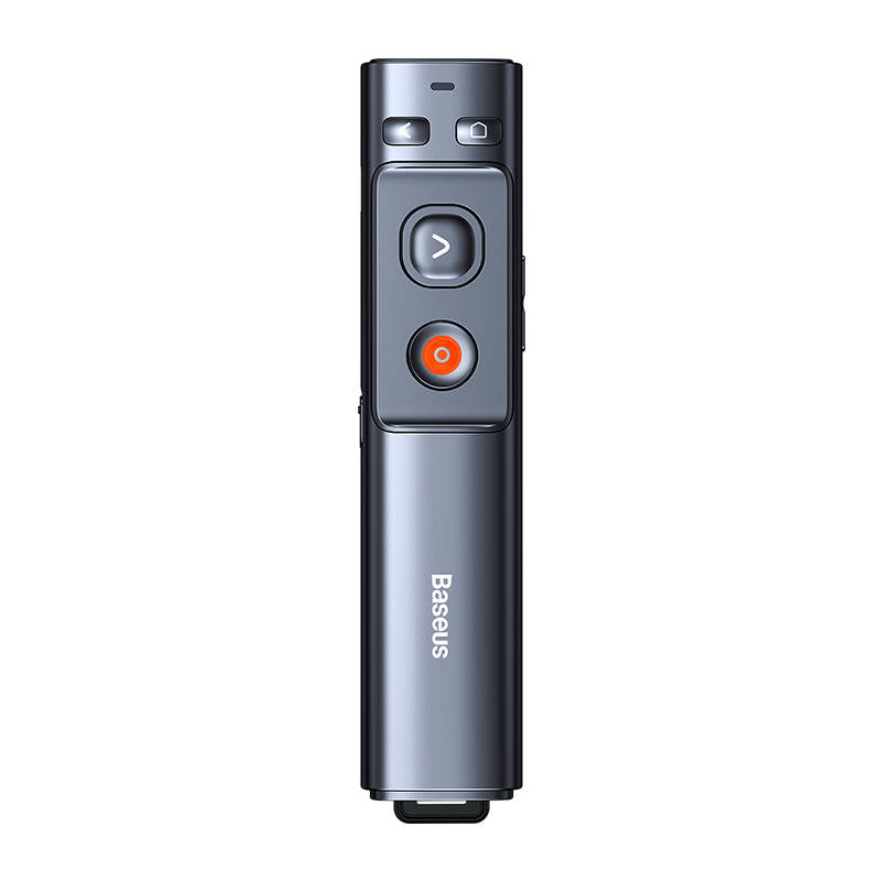 Baseus - Remote Control Orange Dot (WKCD010013) - for Presentation, with a Green Laser Pointer - Gray