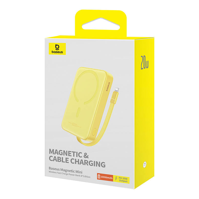 Baseus - Power Bank Magnetic Mini (P10022109Y23-00) - MagSafe, USB-C, 10000mAh, 20W - Yellow