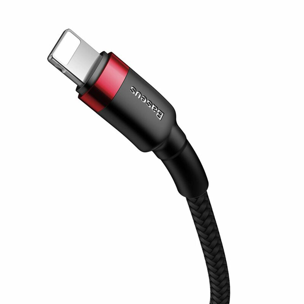 Baseus - Data Cable Cafule (CATLKLF-91) - Type-C to Lightning, 18W, 1m - Black / Red
