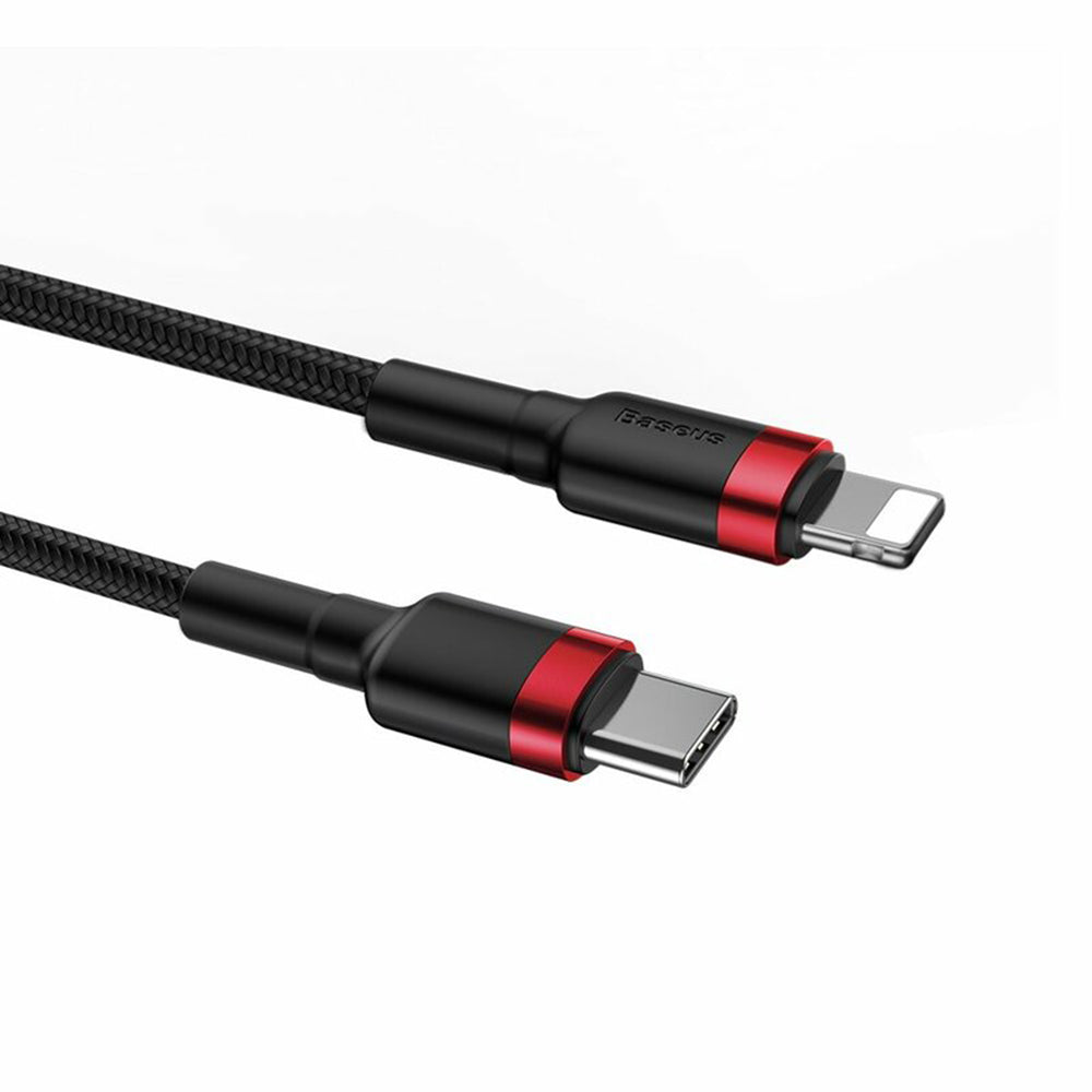 Baseus - Data Cable Cafule (CATLKLF-91) - Type-C to Lightning, 18W, 1m - Black / Red