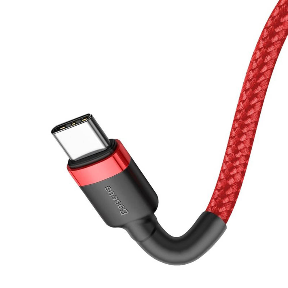 Baseus - Data Cable Cafule (CATKLF-H09) - Type-C to Type-C, 60W, 3A, 2m - Red / Black