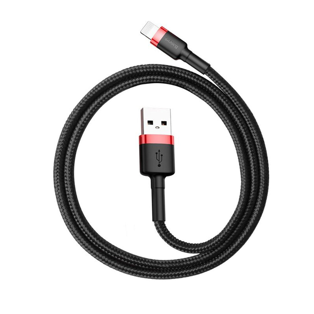 Baseus - Data Cable Cafule (CALKLF-A19) - USB to Lightning, 2.4A, 480Mbps, 0.5m - Red / Black