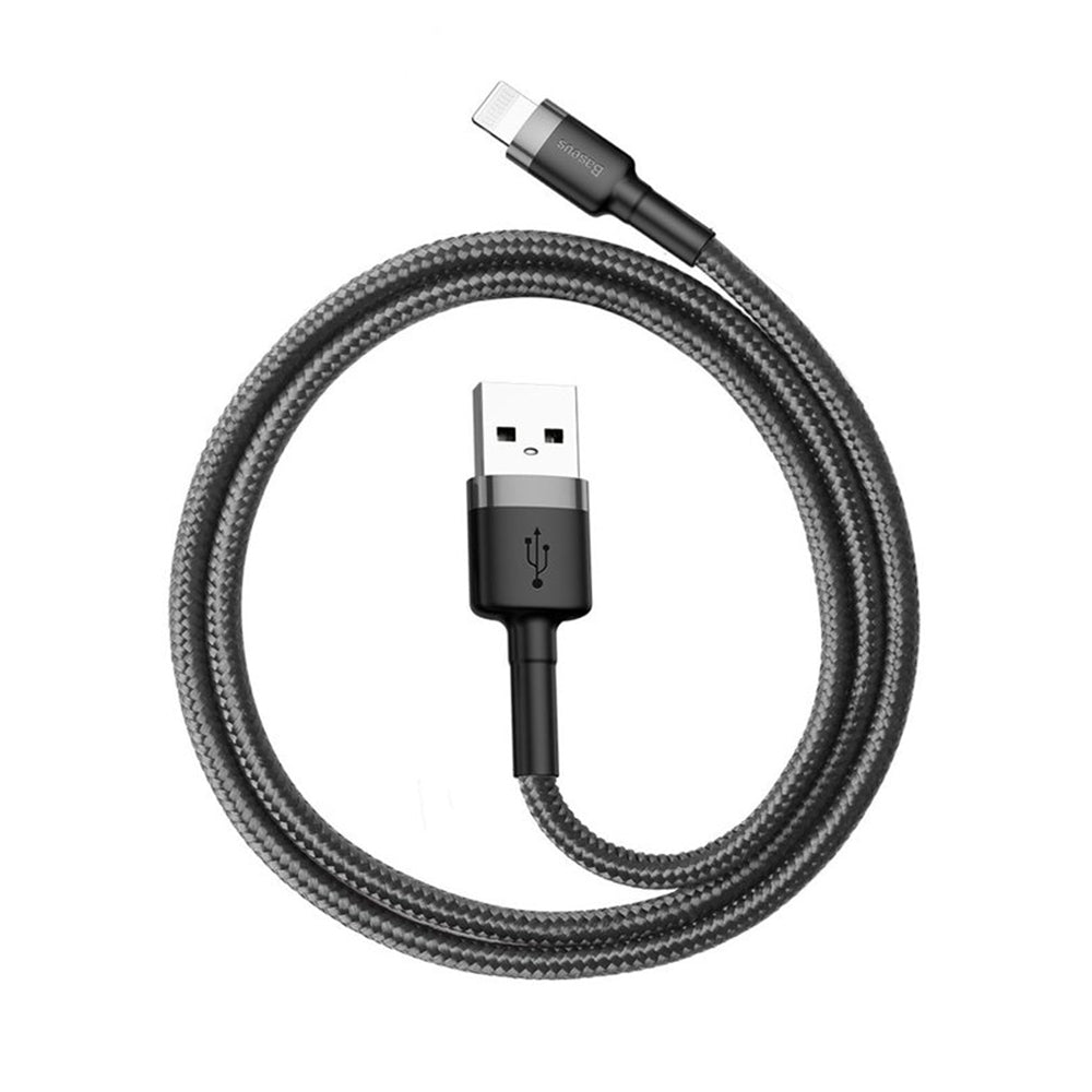 Baseus - Data Cable Cafule (CALKLF-AG1) - USB to Lightning, 2.4A, 480Mbps, 50cm - Grey