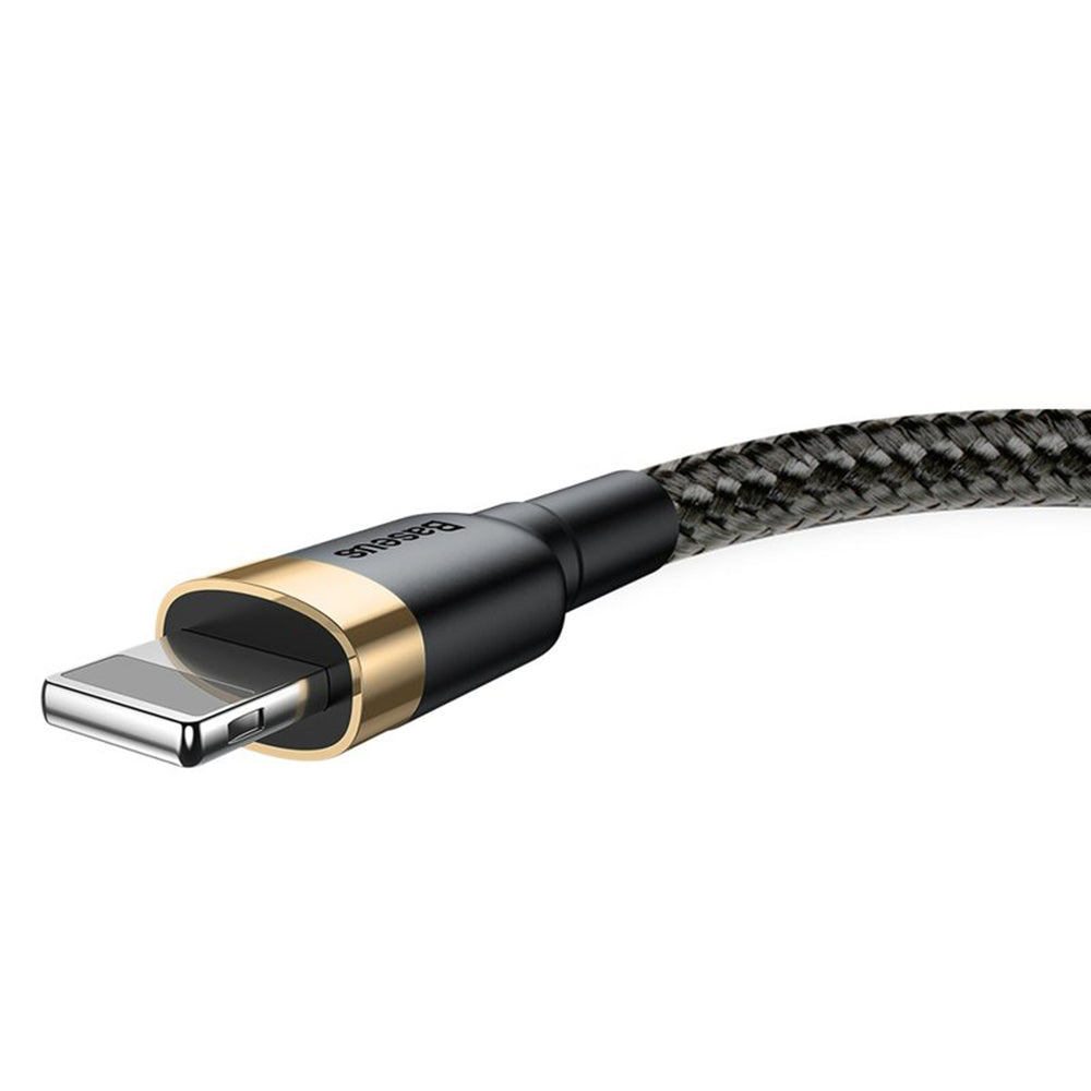 Baseus - Data Cable Cafule (CALKLF-BV1) - USB to Lightning, 2.4A, 480Mbps, 1m - Black / Gold