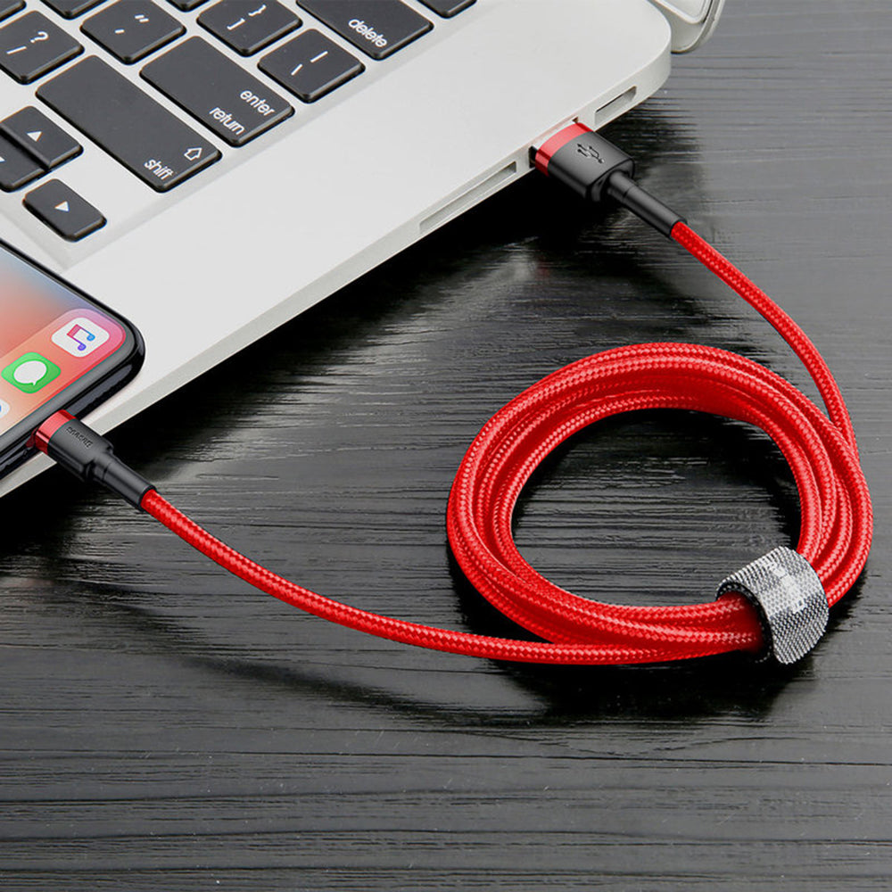 Baseus - Data Cable Cafule (CALKLF-B09) - USB to Lightning, 2.4A, 480Mbps, 1m - Red