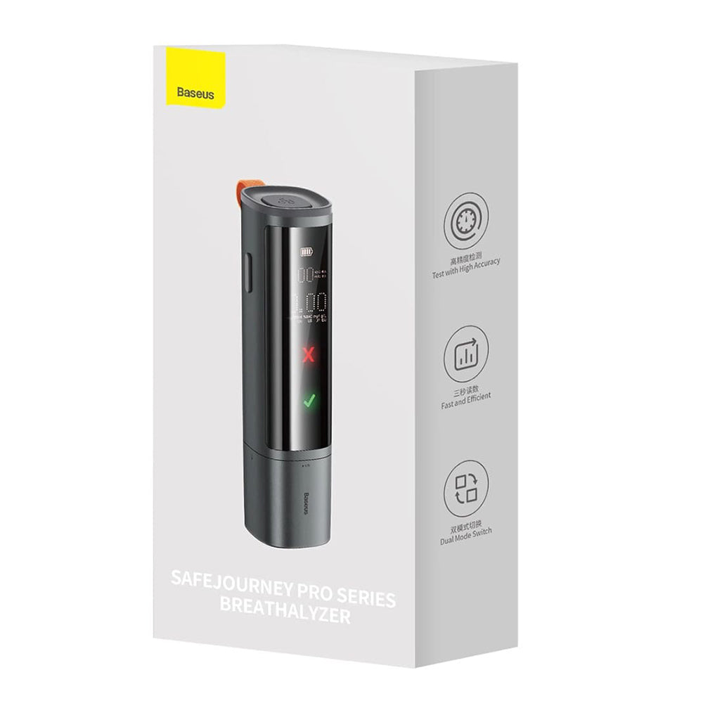 Baseus - Electronic Breathalyzer SafeJourney Pro Series (CRCX060014) - 470mAh, LCD Display, Type-C - Black