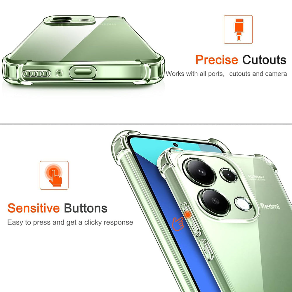 Techsuit - Shockproof Clear Silicone - Xiaomi Redmi Note 13 4G - Clear