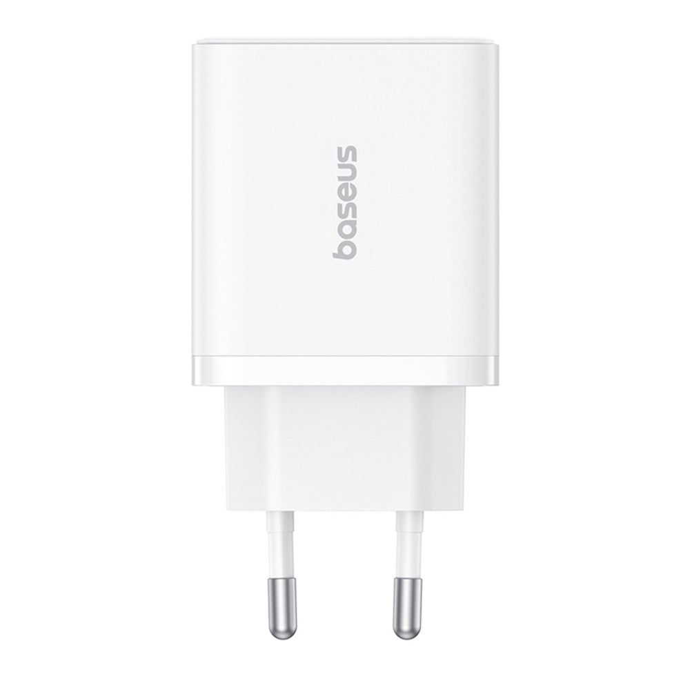 Baseus - Wall Charger (P10111402213-00) - GaN, 2x USB, Type-C, Fast Charging, 30W - White