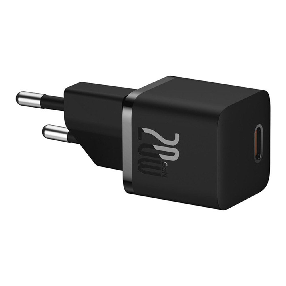 Baseus - Wall Charger (P10110900113-00) - Type-C Cable Included, GaN, Type-C, 20W, 1m - Cluster Black