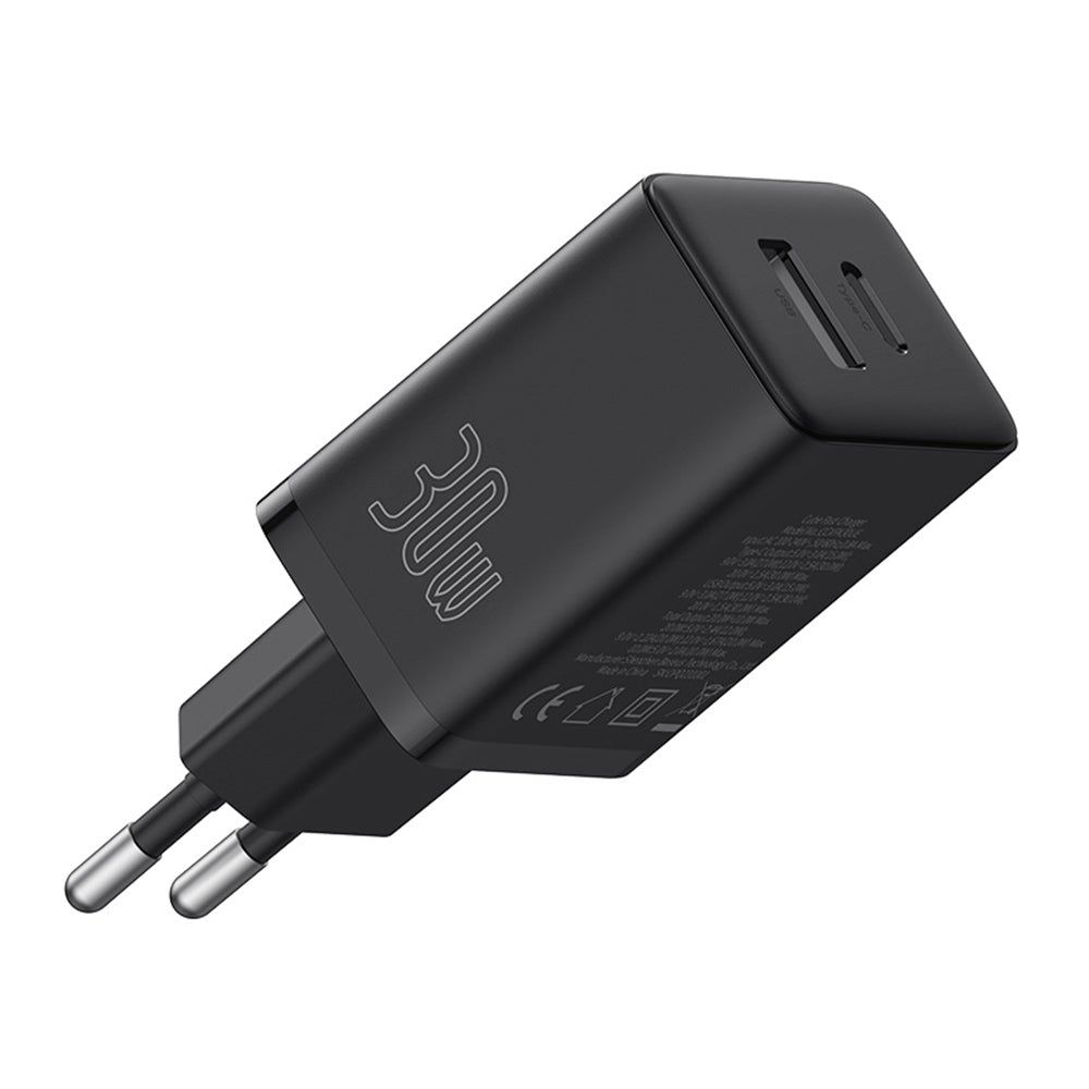 Baseus - Wall Charger (P10111404113-00) - USB, Type-C, Fast Charge 30W - Cluster Black