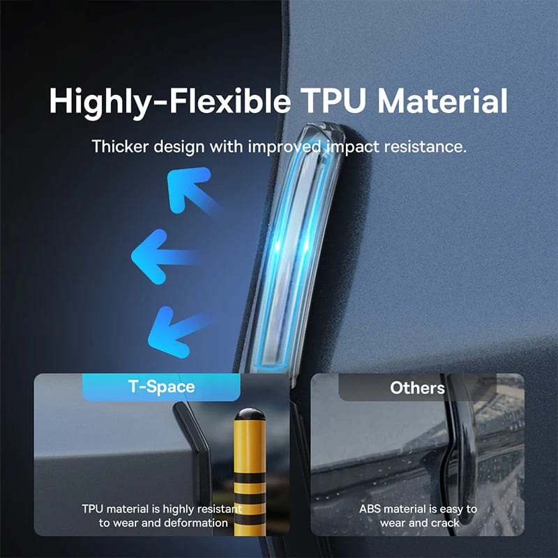 Baseus - (6 pack) Airbag Bumper Strip (C12051300111-00) - TPU, for Tesla Door Protection - Black