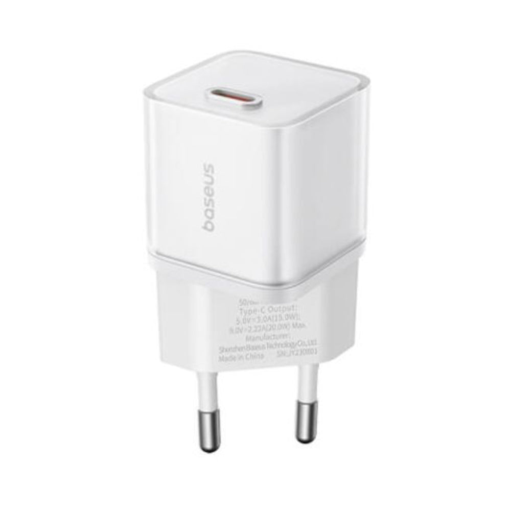 Baseus - Wall Charger (P10162503213-00) - GaN5S, Type-C, 20W - White