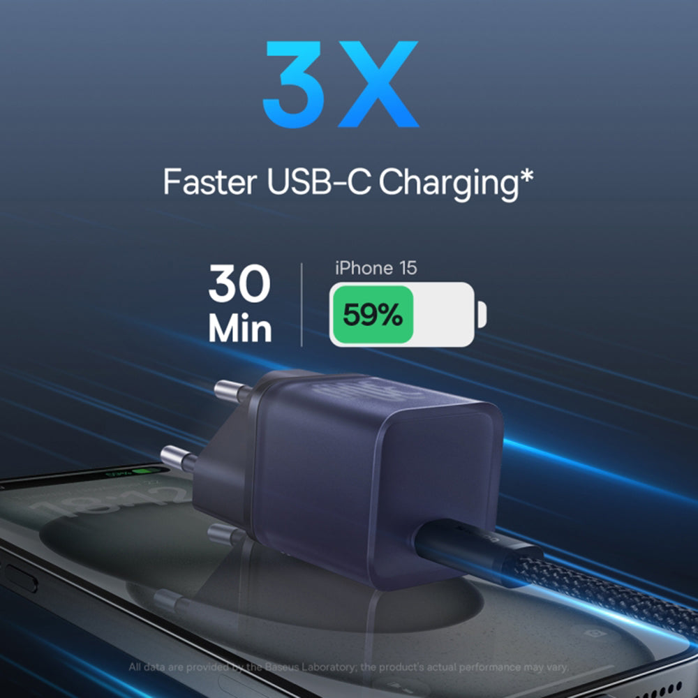 Baseus - Wall Charger Gallium Nitride (P10162504523-00) - GaN5S, Type-C, Fast Charge, 30W - Purple
