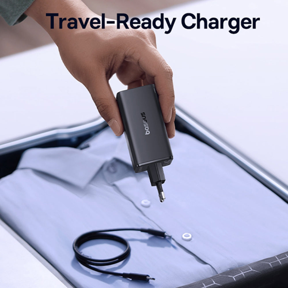 Baseus - Wall Charger GaN6 Pro (P10162705112-00) - Type-C Cable Included, 2x USB, 2x Type-C, 100W, 100W, 20V, 5A, 1m - Black