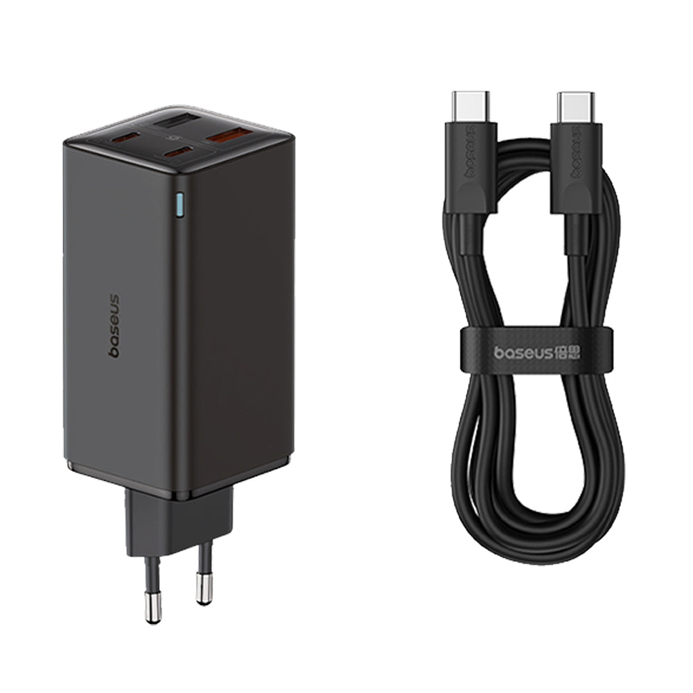 Baseus - Wall Charger GaN6 Pro (P10162705112-00) - Type-C Cable Included, 2x USB, 2x Type-C, 100W, 100W, 20V, 5A, 1m - Black