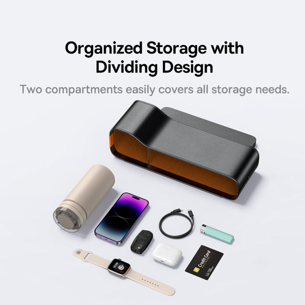 Baseus - Car Storage Box OrganizeFun (C20256502111-00) - PU, Cotton, 270 x 170 x 168mm - Black