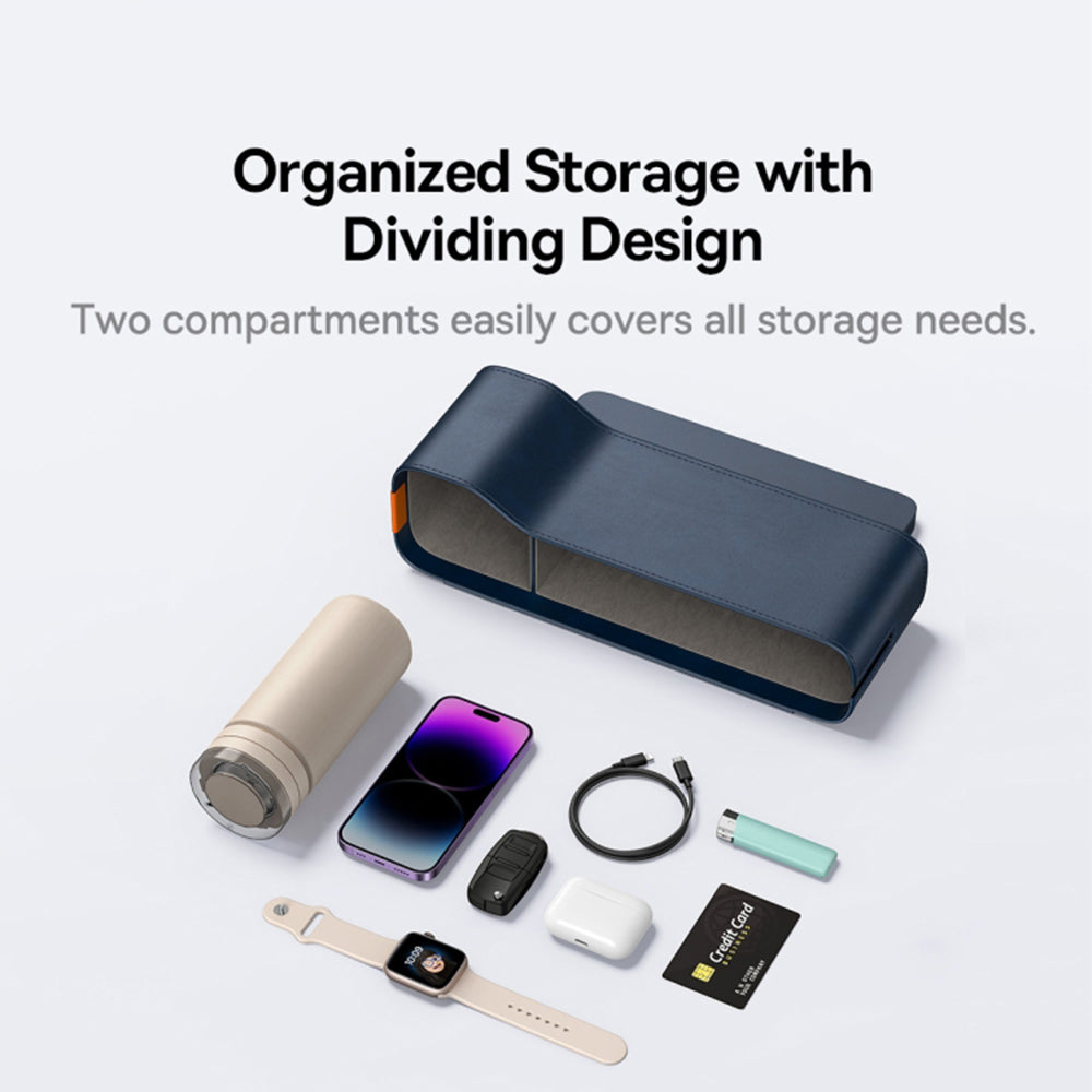 Baseus - Car Storage Box OrganizeFun (C20256502311-00) - PU, Cotton, 270 x 170 x 168mm - Blue