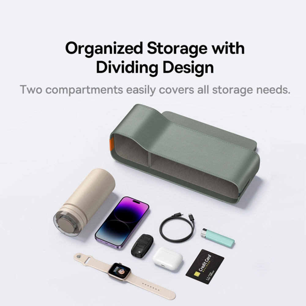 Baseus - Car Storage Box OrganizeFun (C20256502831-00) - PU, Cotton, 270 x 170 x 168mm - Frosted Grey