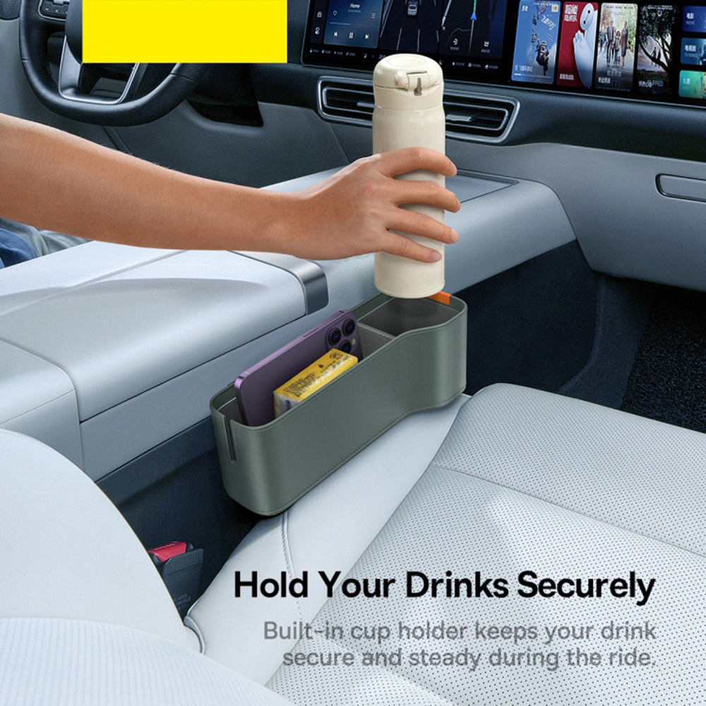 Baseus - Car Storage Box OrganizeFun (C20256502831-00) - PU, Cotton, 270 x 170 x 168mm - Frosted Grey