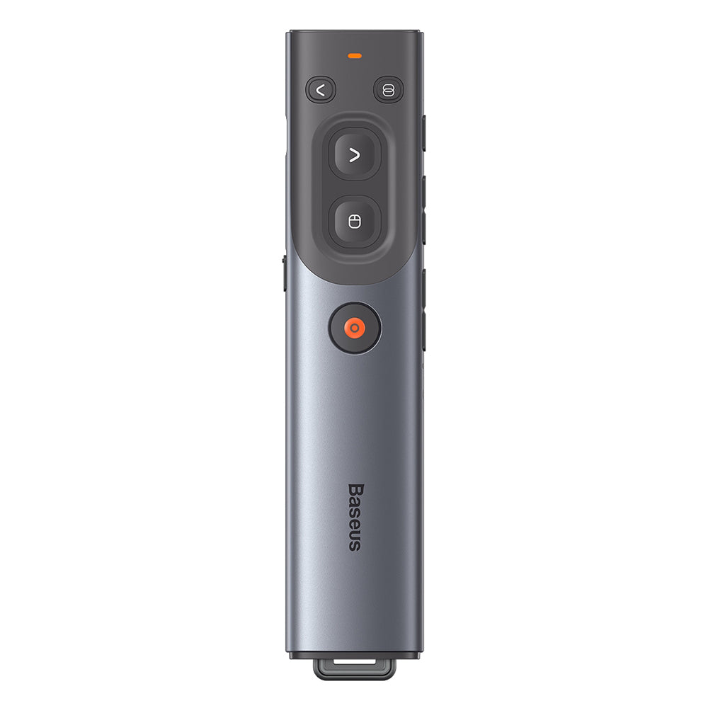 Baseus - Remote Control Orange Dot (WKCD020013) - for Presentation, with a Red Laser Pointer, Smart Voice Assistant - Gray