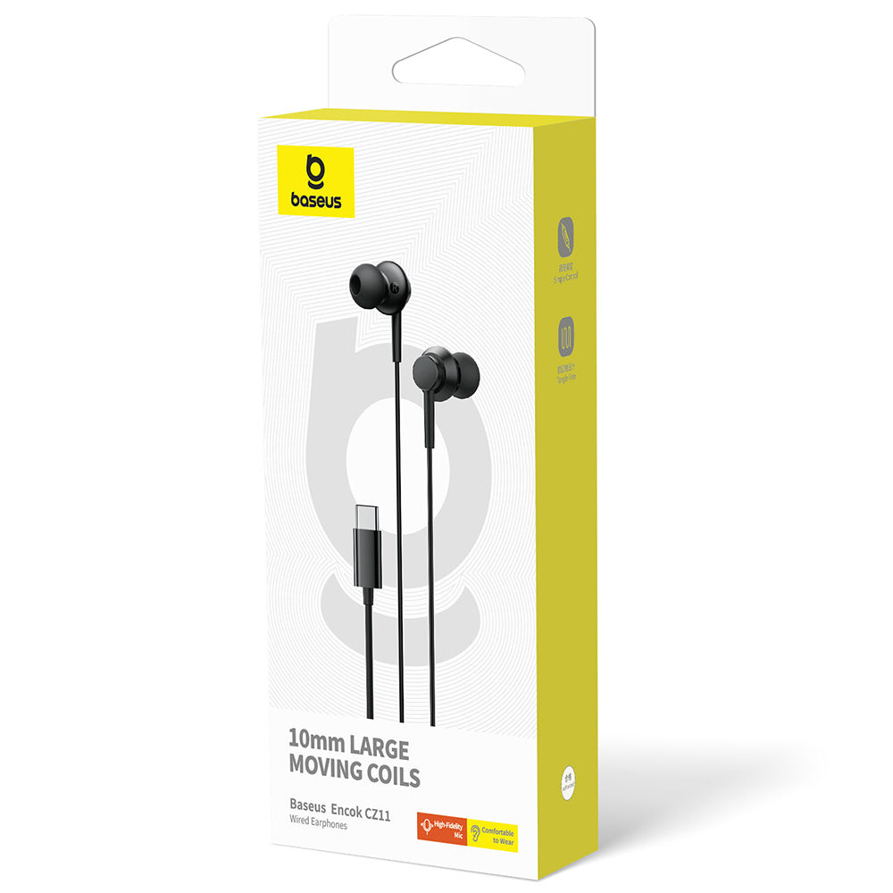 Baseus - Wired Earphones Encok CZ11 (A00164300113-Z1) - Type-C, In-Ear - Cluster Black