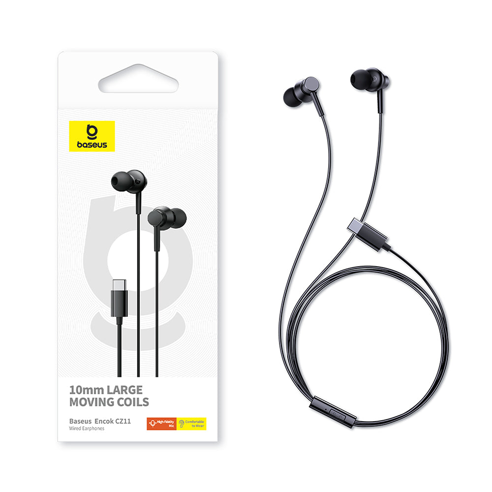 Baseus - Wired Earphones Encok CZ11 (A00164300113-Z1) - Type-C, In-Ear - Cluster Black