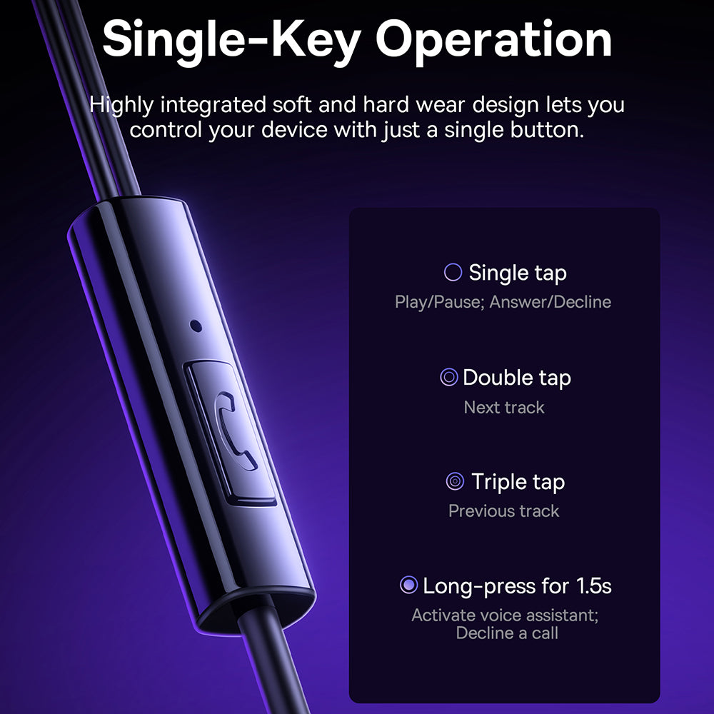 Baseus - Wired Earphones Encok CZ11 (A00164300113-Z1) - Type-C, In-Ear - Cluster Black